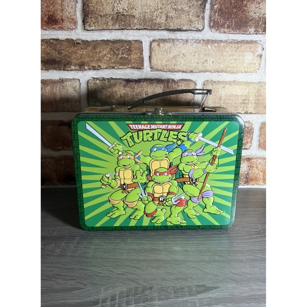 Teenage Mutant Ninja Turtles Tin Lunchbox Metal Tote - Slightly Scratched